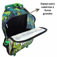 Kit Mochila de Rodinha Dinossauro T-Rex com Lancheira e Estojo - Pacific