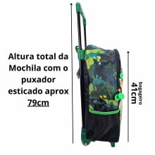 Kit Mochila de Rodinha Dinossauro T-Rex com Lancheira e Estojo - Pacific