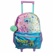 Kit Mochila de Rodinha Sereia Mermaid Emoji com Lancheira Térmica Pacific