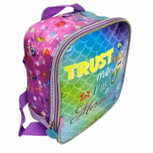 Kit Mochila de Rodinha Sereia Mermaid Emoji com Lancheira Térmica Pacific