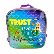 Kit Mochila de Rodinha Sereia Mermaid Emoji com Lancheira Térmica Pacific