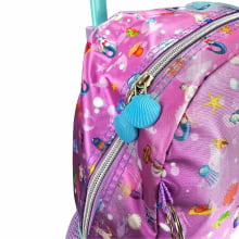 Kit Mochila de Rodinha Sereia Mermaid Emoji com Lancheira Térmica Pacific