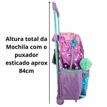 Kit Mochila de Rodinha Sereia Mermaid Emoji com Lancheira Térmica Pacific