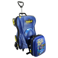 Mochila de Rodas Batwheels Batman Batmóvel 3D Com Lancheira Maxtoy 2810am23