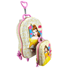 Mochila de Rodas Bela E A Fera 3D Com Lancheira Maxtoy 3855GM22