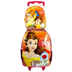 Mochila de Rodas Bella Princesa Disney com Lancheira Térmica Xeryus 11530