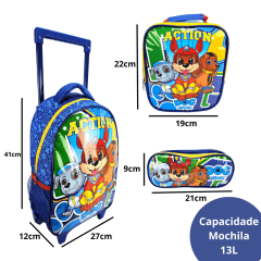 Mochila de Rodas com Alça de Costas Dog Hero Com lancheira e Estojo Seanite MR41424