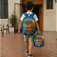 Mochila de Rodas com Alça de Costas Dog Hero Com lancheira e Estojo Seanite MR41424 Mochila de Rodas com Alça de Costas Dog Hero Com lancheira e Estojo Seanite MR41424