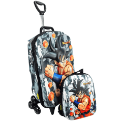 Mochila De Rodas Dragon Ball Goku 3D E Lancheira Maxtoy 2986AM20