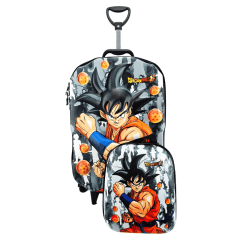 Mochila De Rodas Dragon Ball Goku 3D E Lancheira Maxtoy 2986AM20