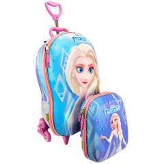 Mochila de Rodas Frozen Elza 3D Com Lancheira Maxtoy 3855EM22