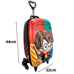 Mochila De Rodas Harry Potter Casas 3D E Lancheira Maxtoy 2815AM24