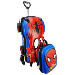 Mochila De Rodas Homem Aranha Carro 3D E Lancheira Maxtoy 3800AM23