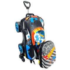 Mochila de Rodas Hot Wheels 3D Terrain Storm Com Lancheira Maxtoy 2500GM21