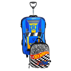 Mochila de Rodas Hot Wheels D-Muscle 3D Com Lancheira Maxtoy 2500am19