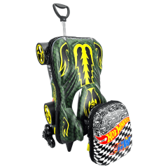 Mochila De Rodas Hot Wheels Howlin Heat 3D E Lancheira Maxtoy 2500HM23