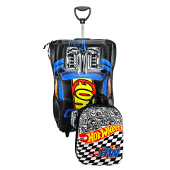 Mochila de Rodas Hot Wheels Night Shifter 3D Com Lancheira Maxtoy 2500cm20