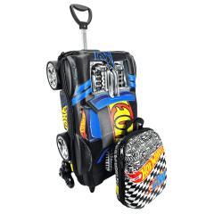 Mochila de Rodas Hot Wheels Night Shifter 3D Com Lancheira Maxtoy 2500cm20