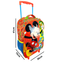 Mochila de Rodas Mickey Mouse Disney com Lancheira e Estojo 11610