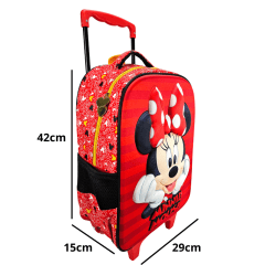 Mochila de Rodas Minnie Disney 3D Xeryus 11450 Vermelho Escolar