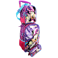 Mochila de Rodas Minnie Mouse Disney com Lancheira e Estojo Xeryus 11400