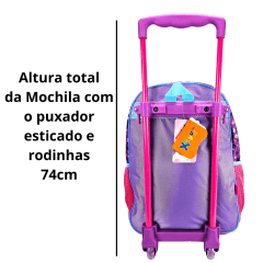 Mochila de Rodas Minnie Mouse Disney com Lancheira e Estojo Xeryus 11400