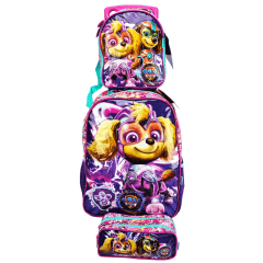 Mochila de Rodas Patrulha Canina Skye Jet com Lancheira e Estojo Duplo Xeryus 11790