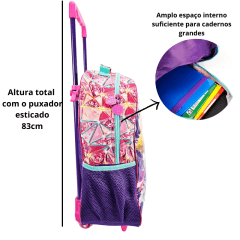 Mochila de Rodas Patrulha Canina Skye Jet com Lancheira e Estojo Duplo Xeryus 11790