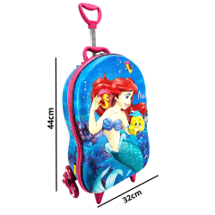 Mochila de Rodas Pequena Sereia Ariel 3D Com Lancheira Maxtoy 3855cm22