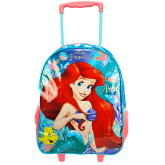 Mochila de Rodas Pequena Sereia Ariel com Lancheira Xeryus Disney 11480