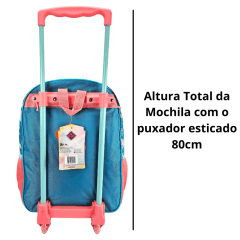 Mochila de Rodas Pequena Sereia Ariel com Lancheira Xeryus Disney 11480