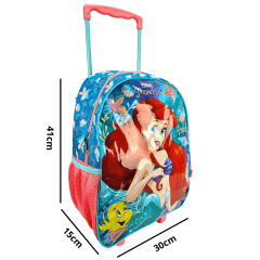 Mochila de Rodas Princesa Ariel com Lancheira e Estojo Xeryus 11480