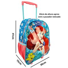 Mochila de Rodas Princesa Ariel com Lancheira e Estojo Xeryus 11480