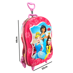 Mochila de Rodas Princesas Disney 3D Com Lancheira Maxtoy 3855AM22