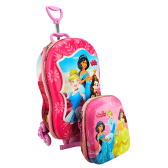 Mochila de Rodas Princesas Disney 3D Com Lancheira Maxtoy 3855AM22