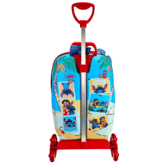 Mochila De Rodas Stitch Praia Disney 3D E Lancheira Maxtoy 3857AM24