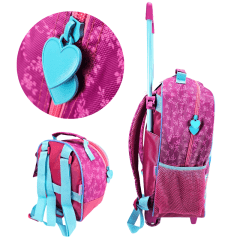 Mochila de Rodinha com Alça Princesas Disney Lancheira e Estojo Xeryus 11560