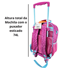 Mochila de Rodinha com Alça Princesas Disney Lancheira e Estojo Xeryus 11560