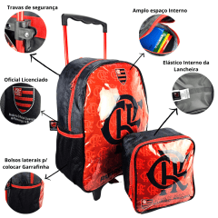 Mochila de Rodinha Flamengo Oficial com Lancheira Xeryus 11910