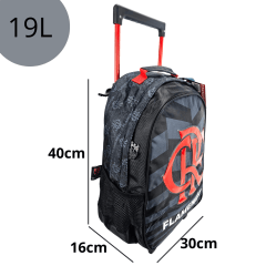 Mochila de Rodinha Flamengo Oficial com Lancheira Térmica e Estojo Triplo Xeryus 13550