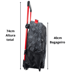 Mochila de Rodinha Flamengo Oficial com Lancheira Térmica e Estojo Triplo Xeryus 13550