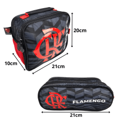 Mochila de Rodinha Flamengo Oficial com Lancheira Térmica e Estojo Triplo Xeryus 13550