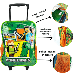 Mochila de Rodinha Minecraft com Lancheira Sestini 066169-00