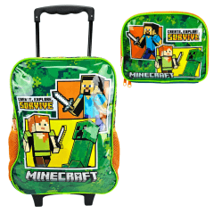 Mochila de Rodinha Minecraft com Lancheira Sestini 066169-00