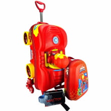 Kit Mochila de Rodinhas Homem de Ferro 3D c/ Lancheira Maxtoy Diplomata
