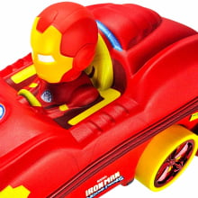 Kit Mochila de Rodinhas Homem de Ferro 3D c/ Lancheira Maxtoy Diplomata