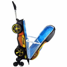 Kit Mochila de Rodinhas Hot Wheels 3D Dourada c/ Lancheira Maxtoy