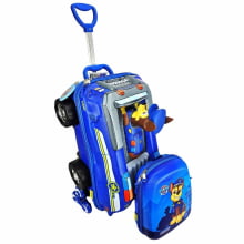 Kit Mochila de Rodinhas Patrulha Canina Chase 3D Carro c/ Lancheira Maxtoy