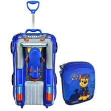Kit Mochila de Rodinhas Patrulha Canina Chase 3D Carro c/ Lancheira Maxtoy