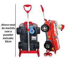 Kit Mochila de Rodinhas Patrulha Canina Marshall 3D Carro c/ Lancheira Maxtoy